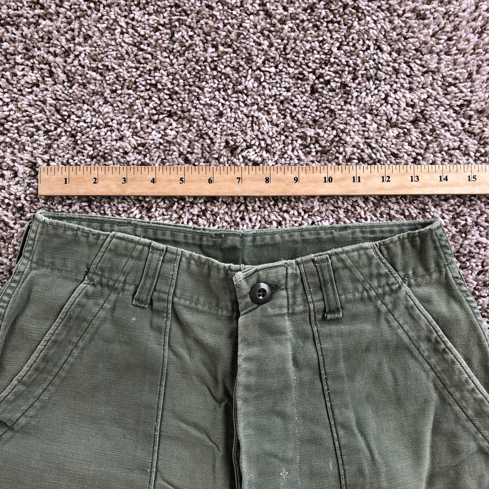 Vintage Military OG-107 Sateen Fatigue Pants Size 28x29 Type 1 Trousers Distress - Picture 6 of 12